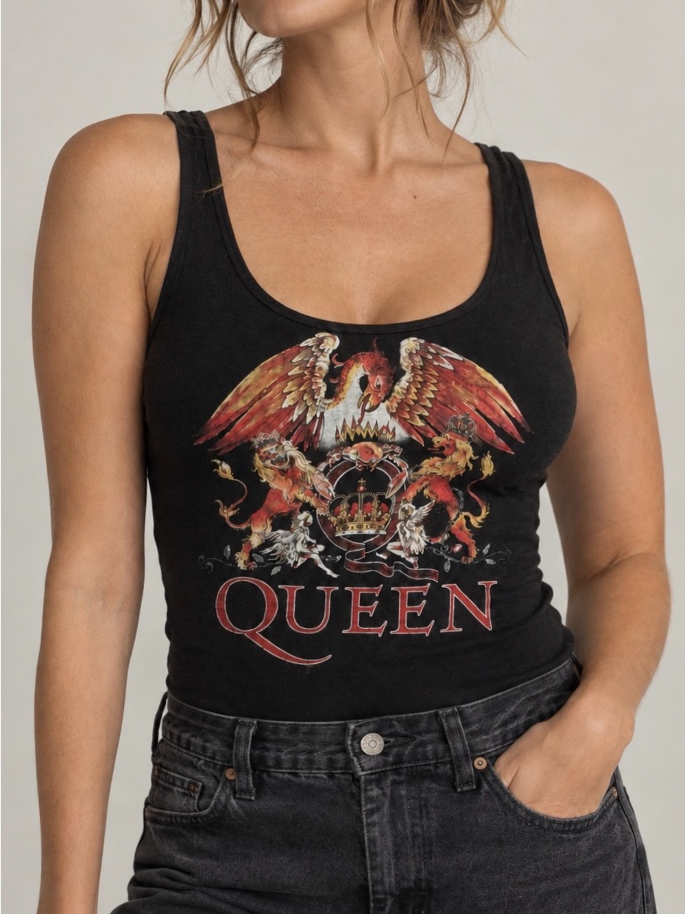 Queen for H&M | Classic Rock Band Tee | Low Back Bodysuit Tank | Vintage Concert